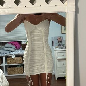 Princess Polly White Ruched Dress